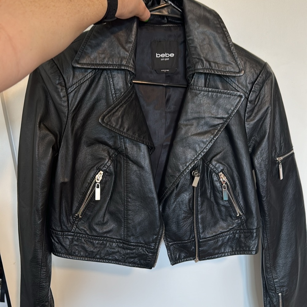 Women’s Bebe leather jacket. Size small